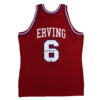 Julius Erving Signed Philadelphia 76ers Mitchell & Ness Authentic Red NBA Jersey