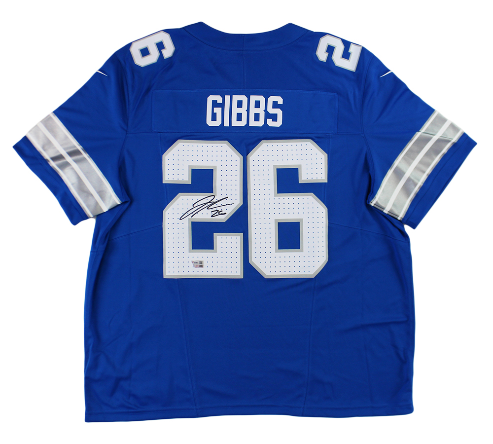 Jahmyr Gibbs Signed Detroit Lions Nike Limited Blue NFL Jersey