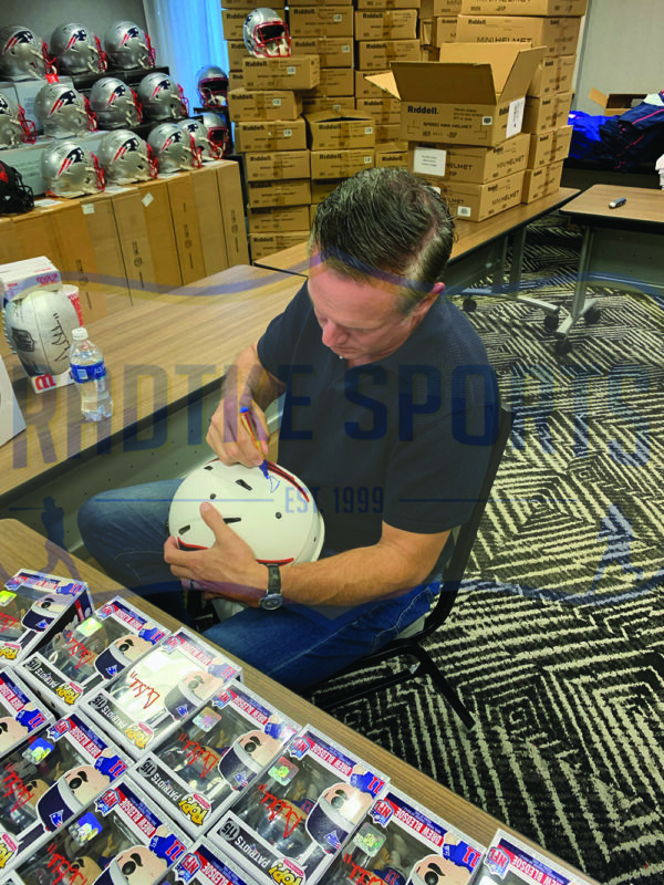 Drew Bledsoe Signed New England Patriots Speed Authentic Lunar NFL Helmet - Image 2