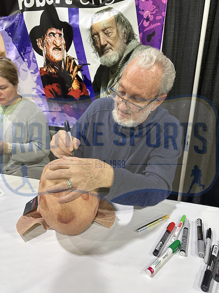 Robert Englund Signed Nightmare on Elm Street Replica Skin Mask with "Freddy" Inscription - Image 2