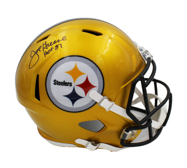 Joe Greene Signed Pittsburgh Steelers Speed Full Size Flash NFL Helmet with "HOF 87" Inscription - Image 2