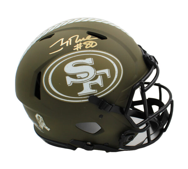 Jerry Rice Signed San Francisco 49ers Speed Authentic Salute to Service NFL Helmet