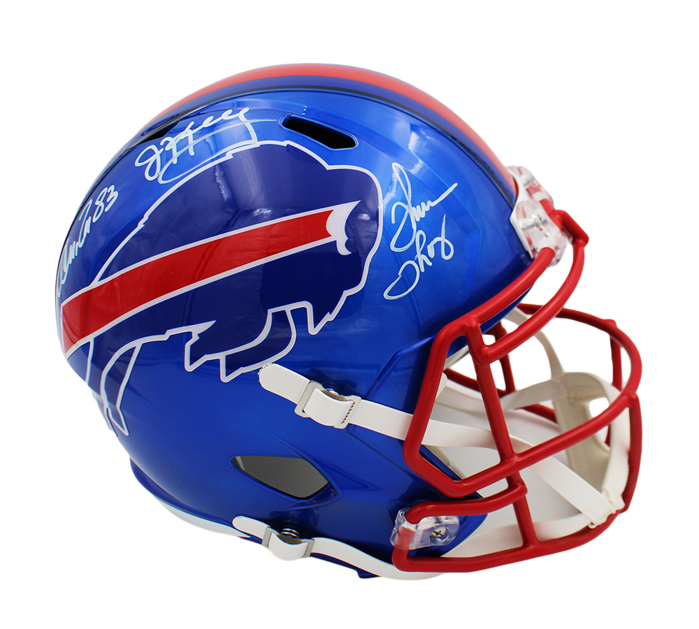 Jim Kelly, Andre Reed, Thurman Thomas Signed Buffalo Bills Speed Full Size Flash NFL Helmet