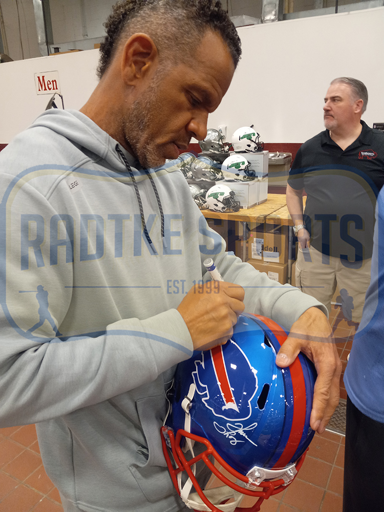 Jim Kelly, Andre Reed, Thurman Thomas Signed Buffalo Bills Speed Full Size Flash NFL Helmet - Image 4