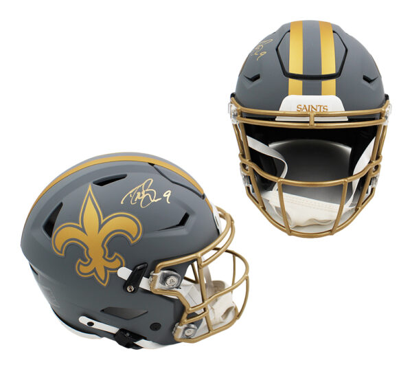 Drew Brees Signed New Orleans Saints Speed Flex Authentic Slate NFL Helmet