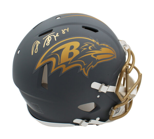 Shannon Sharpe Signed Baltimore Ravens Speed Authentic Slate NFL Helmet