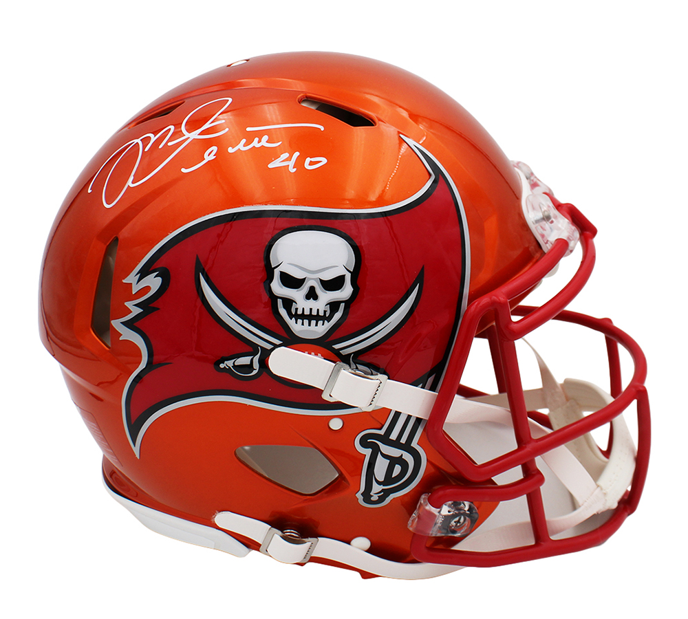 Mike Alstott Signed Tampa Bay Buccaneers Speed Authentic Flash NFL Helmet - Image 2