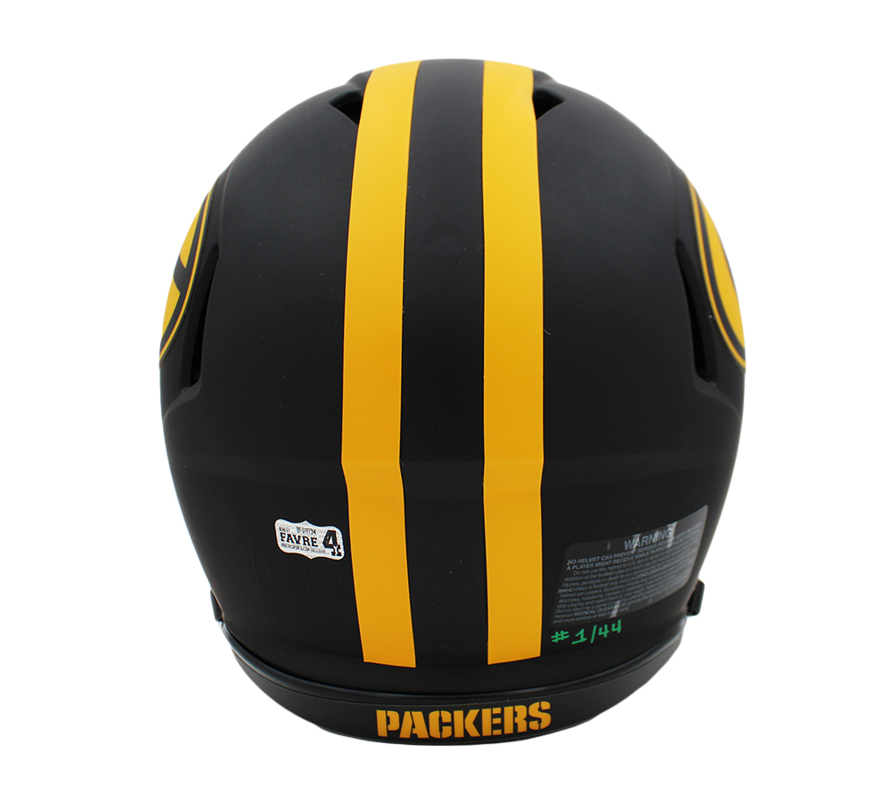 Brett Favre Signed Green Bay Packers Speed Authentic Eclipse NFL Helmet - LE 1 of 44 with "95, 96, 97 MVP" Inscription - Image 2