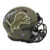 Barry Sanders Signed Detroit Lions Speed Salute to Service NFL Mini Helmet - Image 2