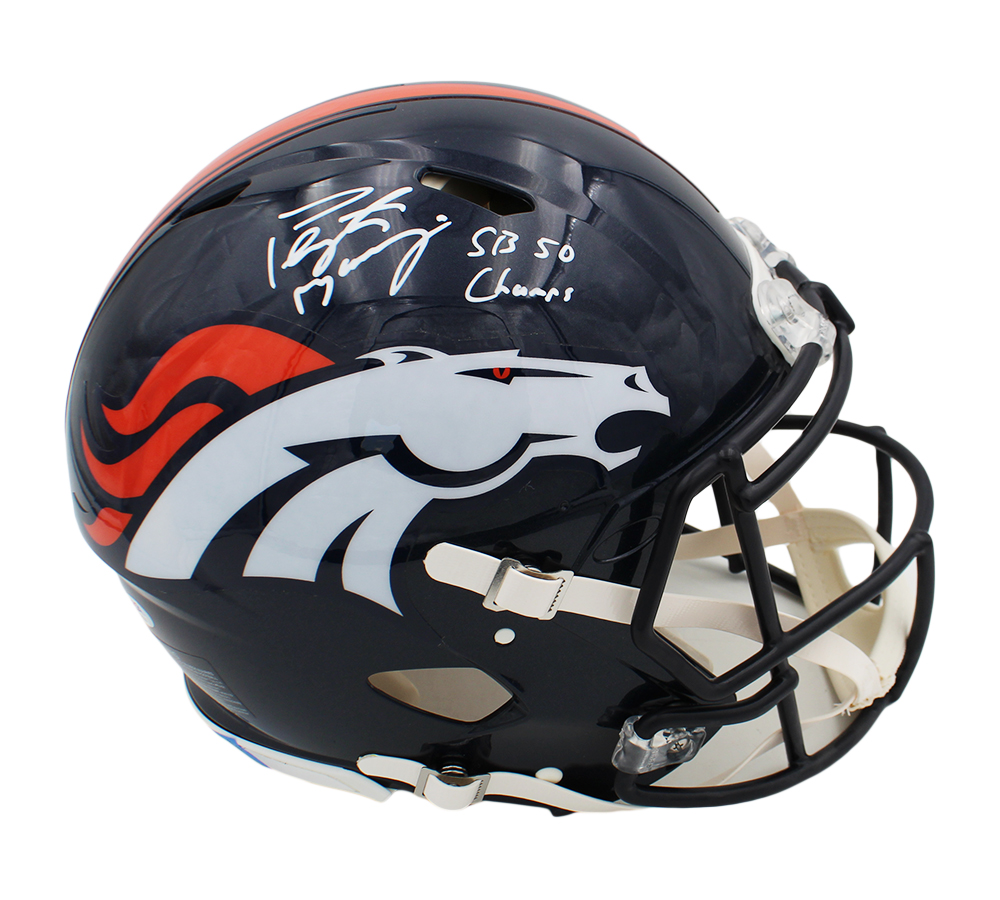 Peyton Manning Signed Denver Broncos Speed Authentic NFL Helmet with "SB Champs" Inscription