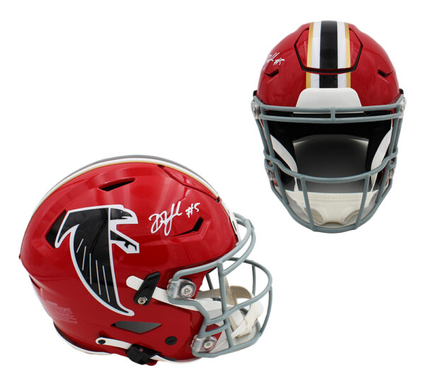Drake London Signed Atlanta Falcons Speed Flex Authentic Throwback 1966-69 NFL Helmet