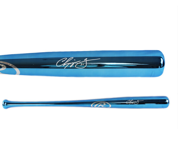 Chipper Jones Signed Atlanta Braves Rawlings Blue Chrome MLB Bat