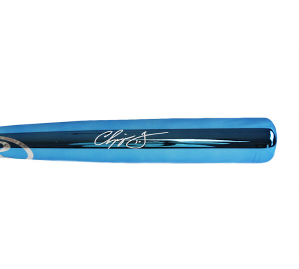 Chipper Jones Signed Atlanta Braves Rawlings Blue Chrome MLB Bat - Image 2