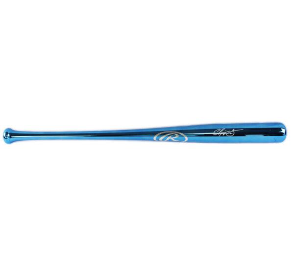 Chipper Jones Signed Atlanta Braves Rawlings Blue Chrome MLB Bat - Image 3