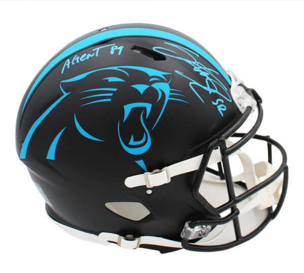 Steve Smith Sr. Signed Carolina Panthers Speed Authentic Alternate Black NFL Helmet With "Agent 89" Inscription - Image 2