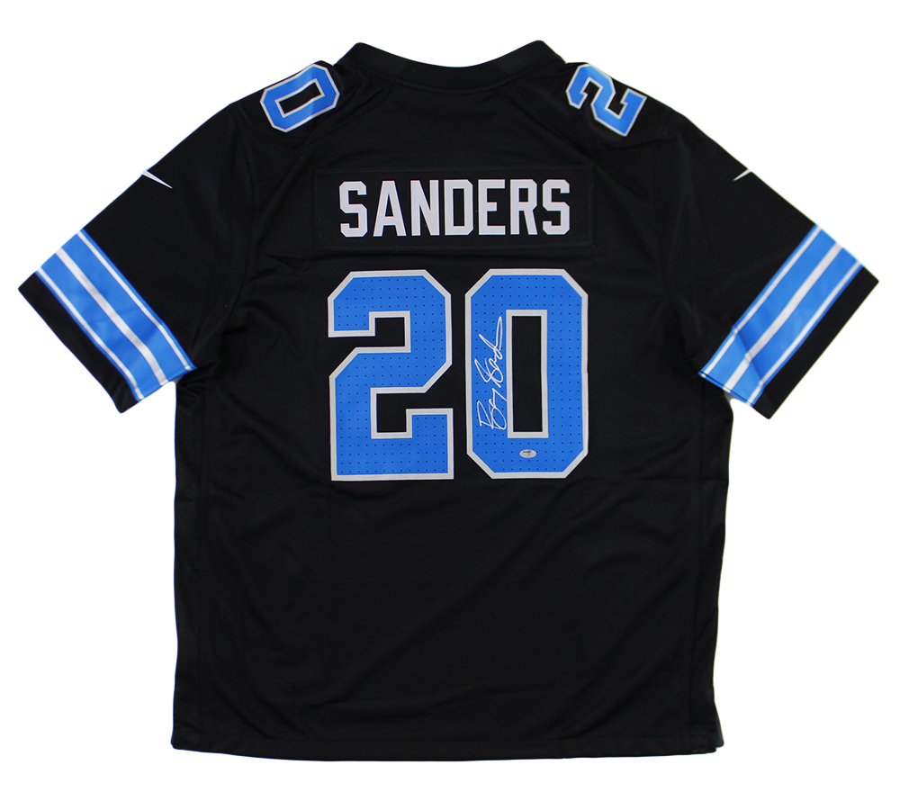 Barry Sanders Signed Detroit Lions Nike Game Black Jersey