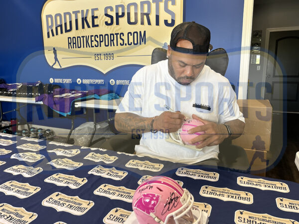 Steve Smith Sr. Signed Carolina Panthers VSR4 BCA NFL Mini Helmet With "Agent 89" Inscription - Image 3