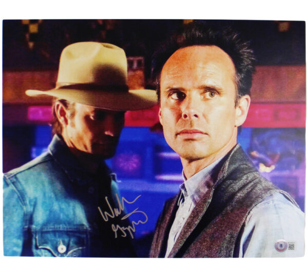Walton Goggins Signed Justified with Timothy Olyphant Unframed 11x14 Photo