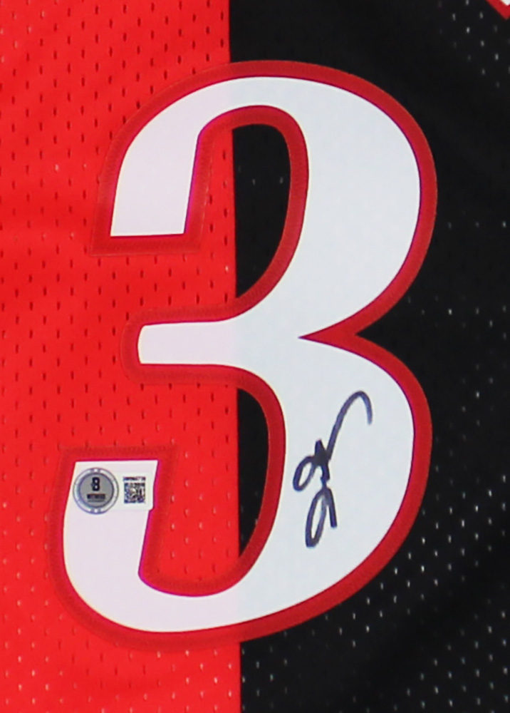 Allen Iverson Signed Philadelphia 76ers Mitchell & Ness Split Swingman 00-01 Red & Black NBA Jersey - Image 2