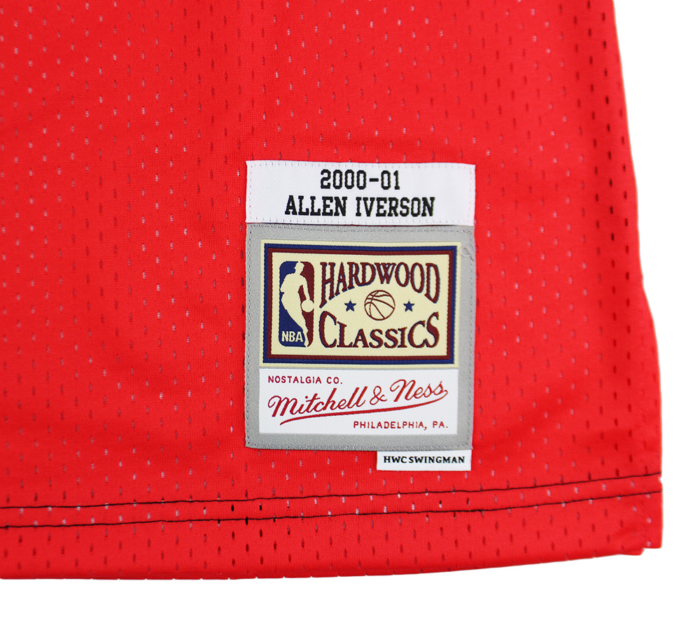 Allen Iverson Signed Philadelphia 76ers Mitchell & Ness Split Swingman 00-01 Red & Black NBA Jersey - Image 4