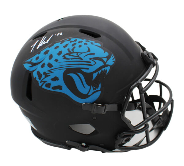 Travis Hunter Signed Jacksonville Jaguars Speed Authentic Eclipse NFL Helmet - Image 2