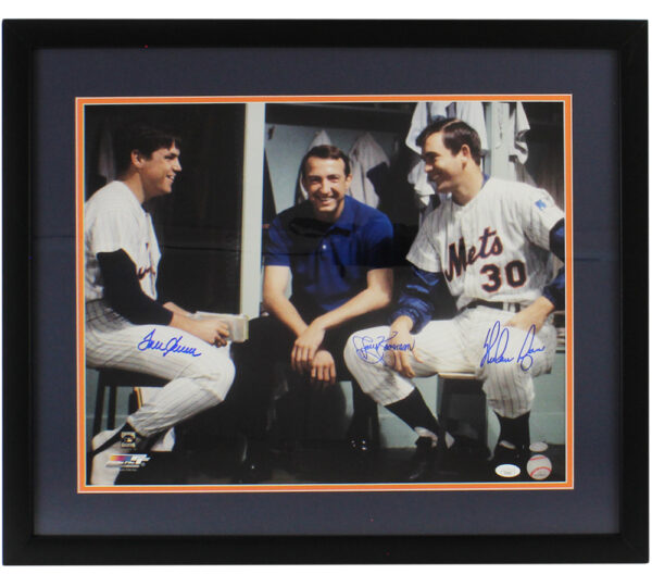 Tom Seaver, Jerry Koosman and Nolan Ryan Signed New York Mets Framed 16×20 MLB “Locker Room” Photo