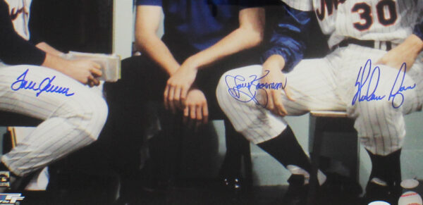Tom Seaver, Jerry Koosman and Nolan Ryan Signed New York Mets Framed 16×20 MLB “Locker Room” Photo - Image 2