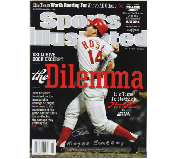 Pete Rose Signed Cincinnati Reds Sports Illustrated "The Dilemma" Magazine
