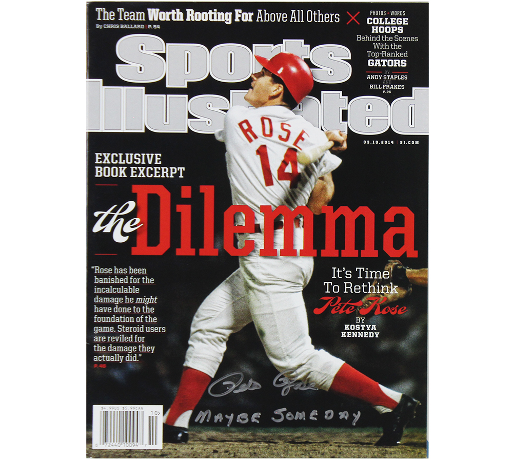 Pete Rose Signed Cincinnati Reds Sports Illustrated "The Dilemma" Magazine