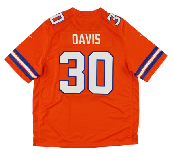 Terrell Davis Signed Denver Broncos Nike Game Orange 2024 "Front Signature" NFL Jersey with "HOF 17" Inscription - Image 3