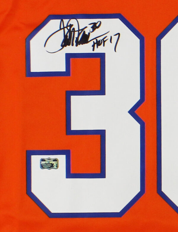 Terrell Davis Signed Denver Broncos Nike Game Orange 2024 "Front Signature" NFL Jersey with "HOF 17" Inscription - Image 2