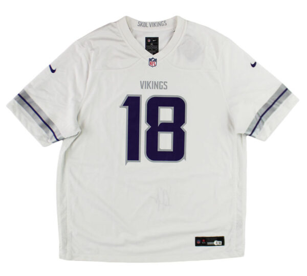 Justin Jefferson Signed Minnesota Vikings Nike Alternate White NFL Jersey - Image 3