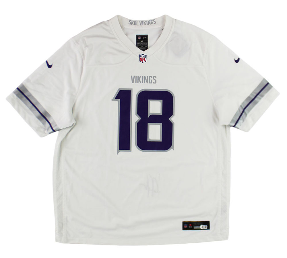 Justin Jefferson Signed Minnesota Vikings Nike Alternate White NFL Jersey - Image 3