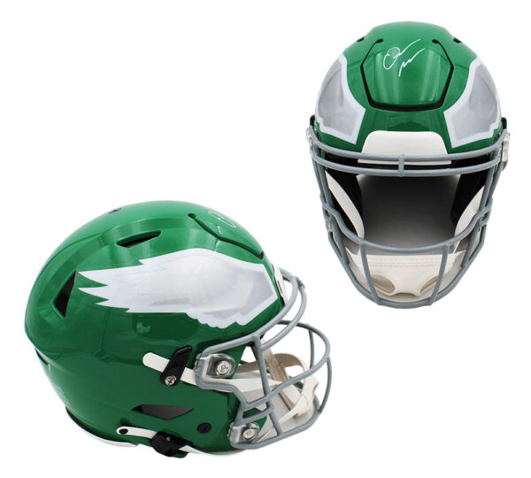 Quinyon Mitchell Signed Philadelphia Eagles Speed Flex Authentic Kelly Green NFL Helmet