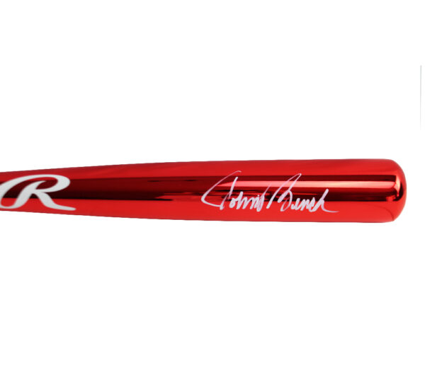 Johnny Bench Signed Cincinnati Reds Rawlings Red Chrome MLB Bat - Image 2