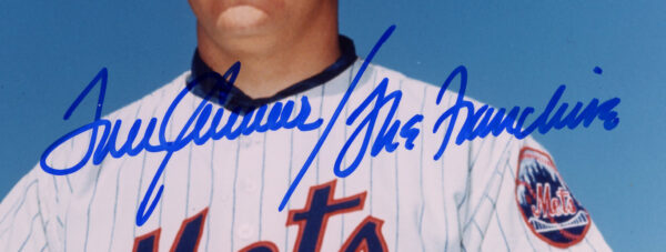Tom Seaver Signed New York Mets Unframed 8x10 Close up Standing MLB Photo - Blue Ink with "The Franchise" Inscription - Image 2