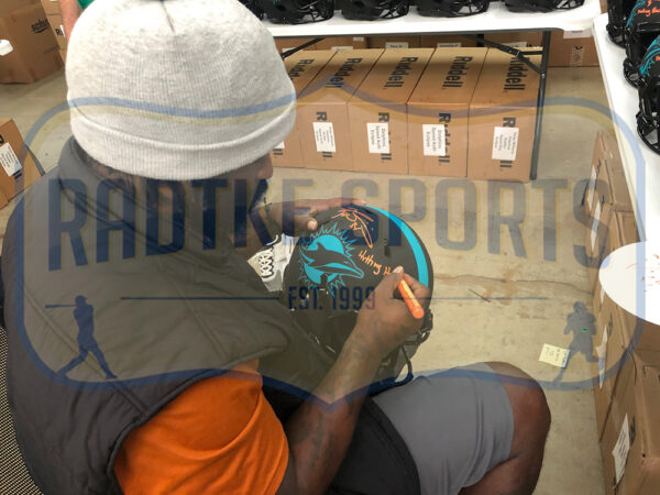 Ricky Williams Signed Miami Dolphins Speed Authentic Custom Eclipse NFL Helmet with "Split Blunts, Not Carries" Inscription - Image 2