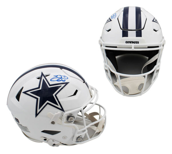 Emmitt Smith Signed Dallas Cowboys Speed Authentic Flex Alternate White NFL Helmet