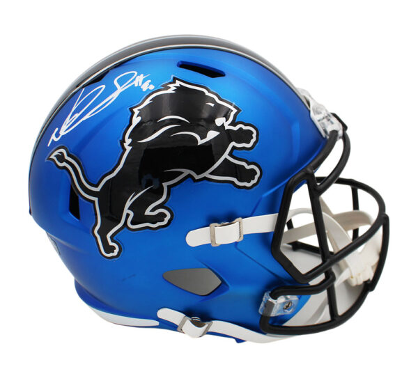 Ndamokung Suh Signed Detroit Lions Speed Full Size Alternate 2024 Dark Blue NFL Helmet - Image 2