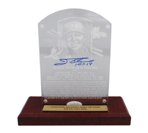 Jim Thorne Signed National Baseball Hall of Fame Plaque with Stand - Image 2