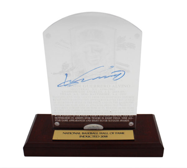 Vladimir Guerrero Signed National Baseball Hall of Fame Plaque with Stand