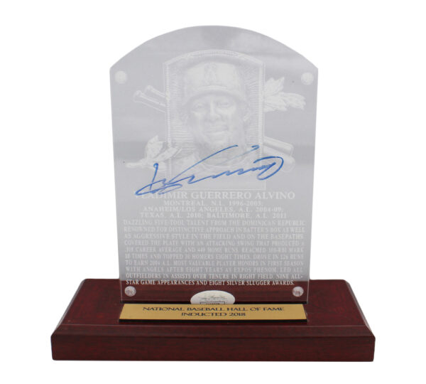 Vladimir Guerrero Signed National Baseball Hall of Fame Plaque with Stand - Image 2