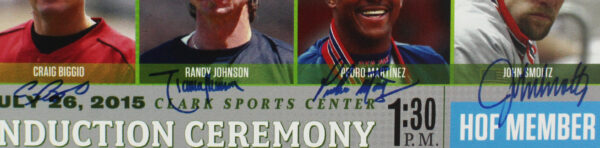 Craig Biggio, Randy Johnson, Pedro Martinez, John Smoltz Signed Hall of Fame Induction Ceremony Mega Ticket - Image 2