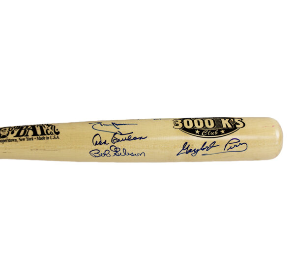 Bob Gibson, Steve Carlton Multi-Signed Cooperstown 3000's Blonde MLB Bat with 8 Additional Signatures - Image 4