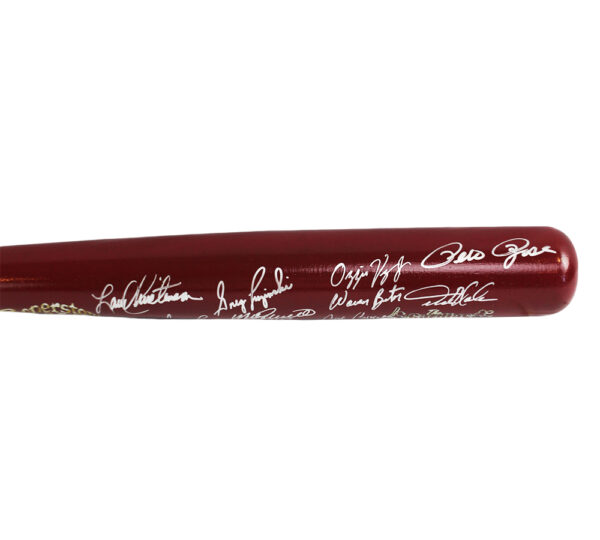 Mike Schmidt, Steve Carlton Multi-Signed Philadelphia Phillies 1980's Cardiac Kids WS Champs Red/Blonde MLB Bat with 21 Additional Signatures - Image 6