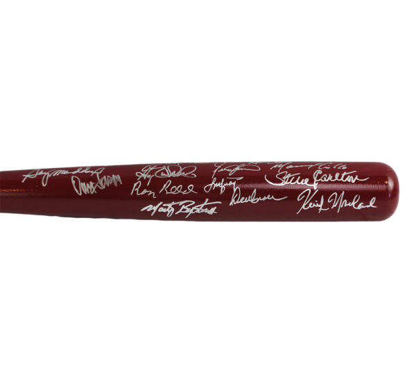 Mike Schmidt, Steve Carlton Multi-Signed Philadelphia Phillies 1980's Cardiac Kids WS Champs Red/Blonde MLB Bat with 21 Additional Signatures - Image 5