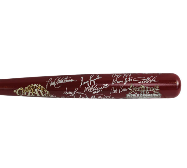 Mike Schmidt, Steve Carlton Multi-Signed Philadelphia Phillies 1980's Cardiac Kids WS Champs Red/Blonde MLB Bat with 21 Additional Signatures - Image 3