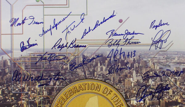 Ralph Branca, Monte Irvin Multi-Signed New York Mets Unframed 18x24 Subway Series Lithograph Print with 15 Additional Signatures - Image 2