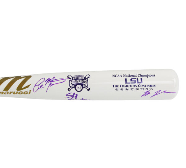 LSU Coaches Jay Johnson, Paul Manieri, and Skip Bertman Signed LSU Tigers Traditions Limited Edition NCAA Bat - Image 4