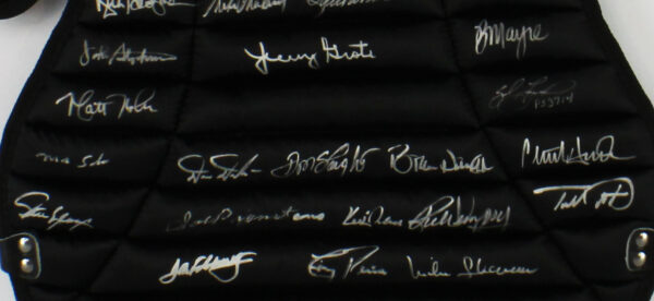 Gary Carter, Carlton Fisk, Barry Lyons Signed Black MLB Catcher Gear with 30 Additional Signatures - Image 4
